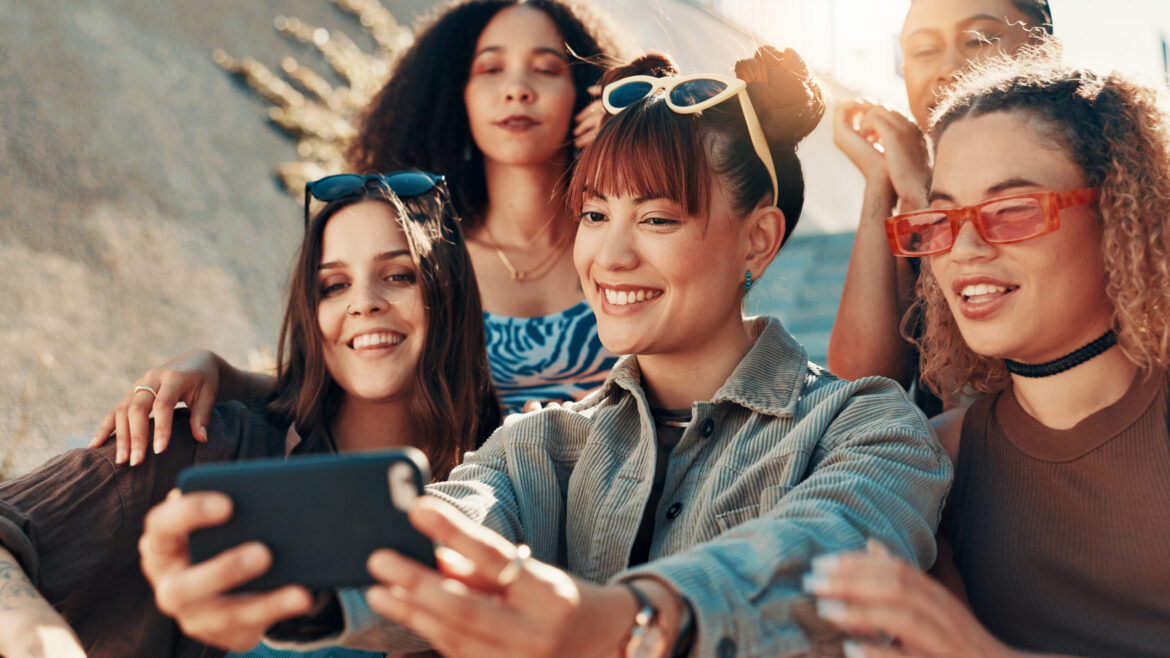 Young people taking a selfie