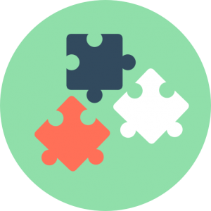 Illustration of three puzzle pieces